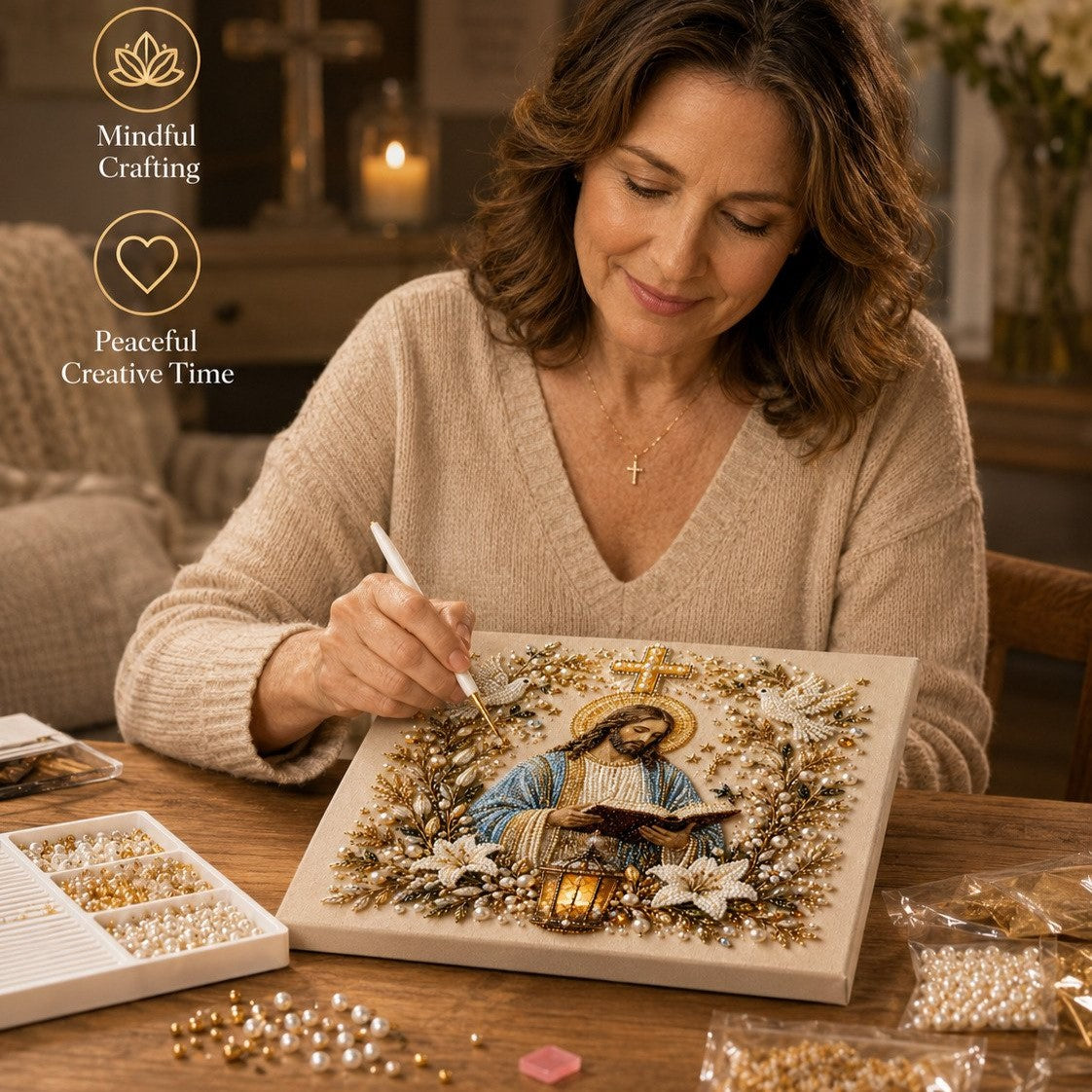 🙏Christian DIY Pearl Art Set