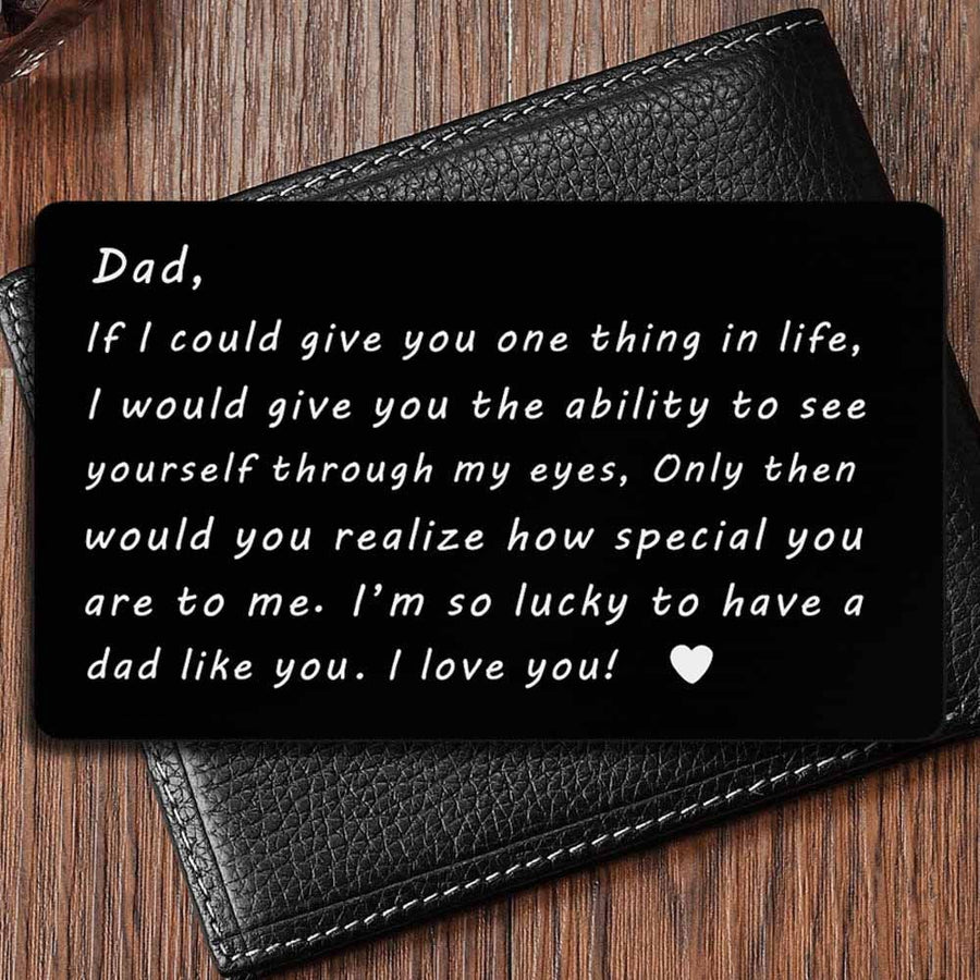 Engraved appreciation wallet card for dad