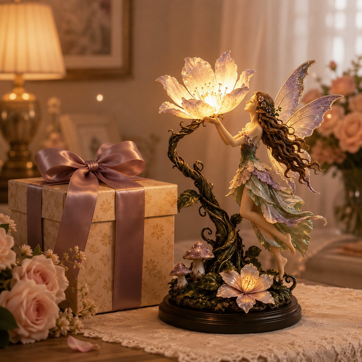🌙 ✨ Fairy Flower Night Light – Modern Decorative LED Lamp For Cozy Home Space