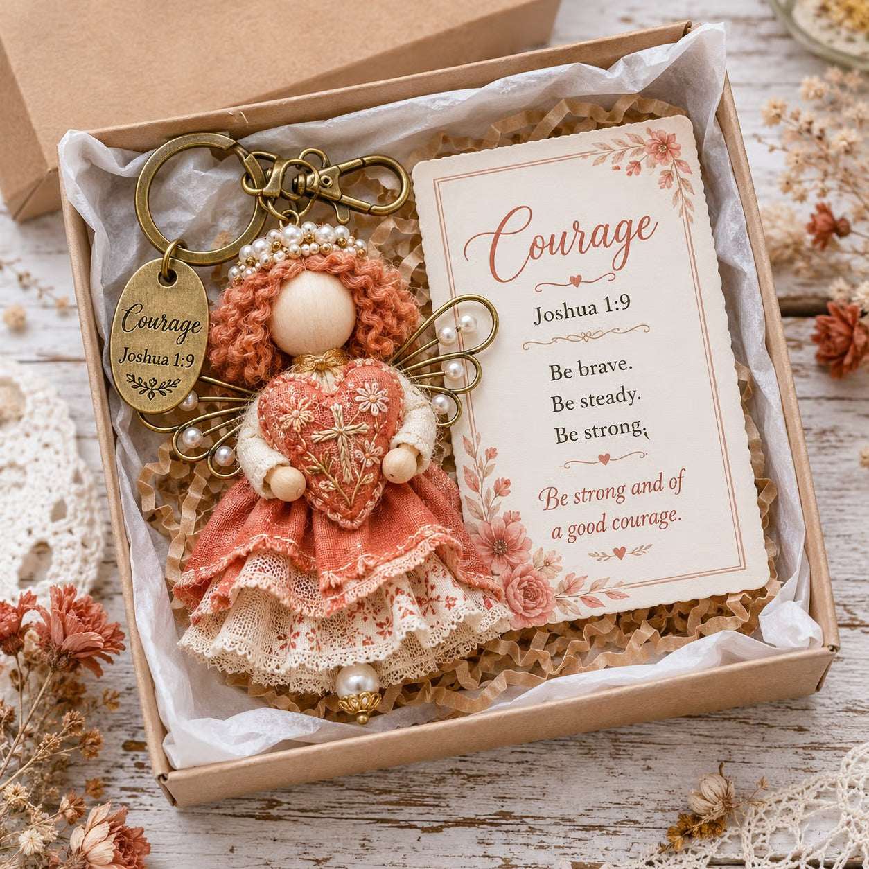🔥⏳ Last Day 49% OFF – 🪽Inspirational Scripture Keychain Gift Set | Faith Charm, Verse Card & Gift Box