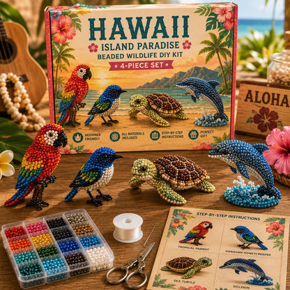 State Wildlife Beaded DIY Kit – 4-Piece Handmade Animal Craft Set Collection