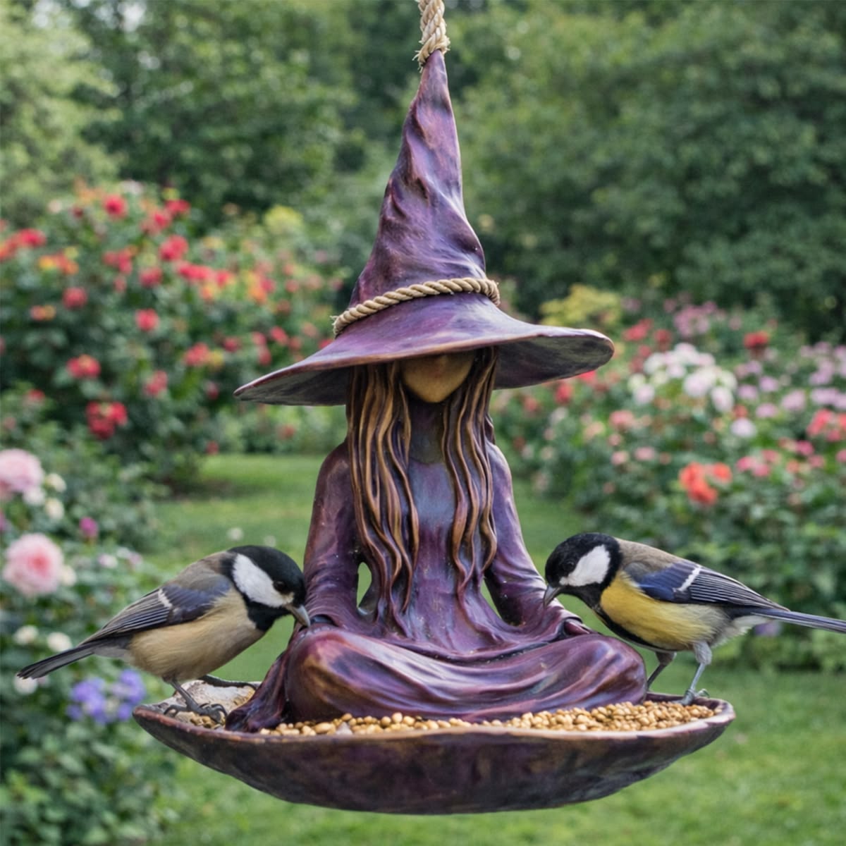 2026 Meditating Witch Garden Bird Feeder