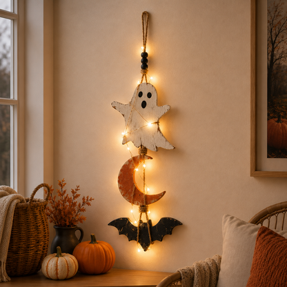 🎃✨Ghost Moon Bat & Pumpkin Witch Hat Cat