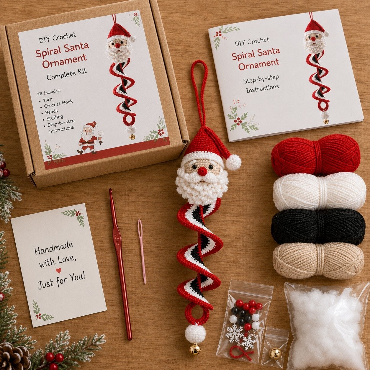 🎅🌲Crochet Snowman Spiral Oranment DIY Kit