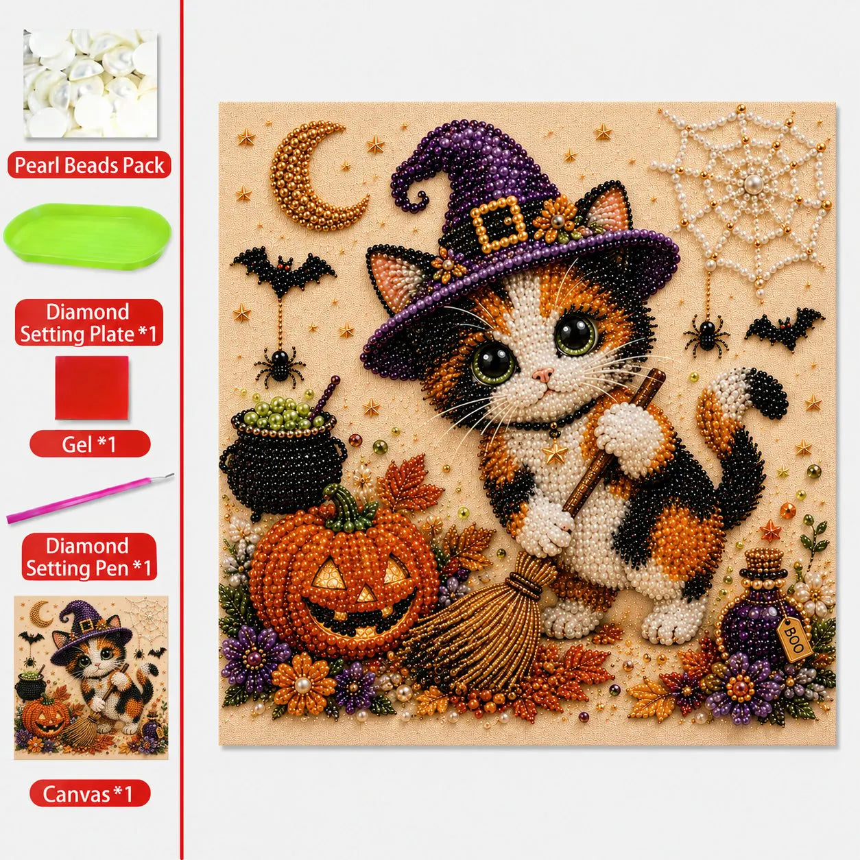 DIY Halloween Cat Pearl Bead Painting Kit 🐈‍⬛🎃 Buy 2 Get Free Shipping📦