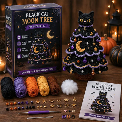 🎃Halloween Tree DIY Crochet Kit | All-In-One Kit for a Layered 7-Inch Spooky Tabletop Decoration 🧶👻✨