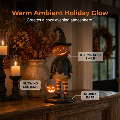 🎃 Pumpkin Witch Lantern Halloween Statue