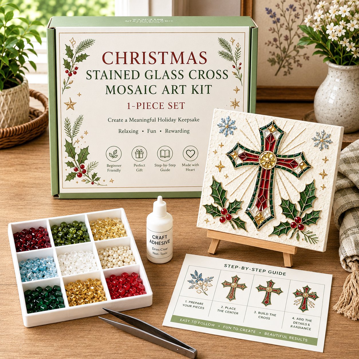 🕊️✝️DIY Christian Sea Glass Art Kit🎁 Meaningful Handmade Gift – Perfect for mothers