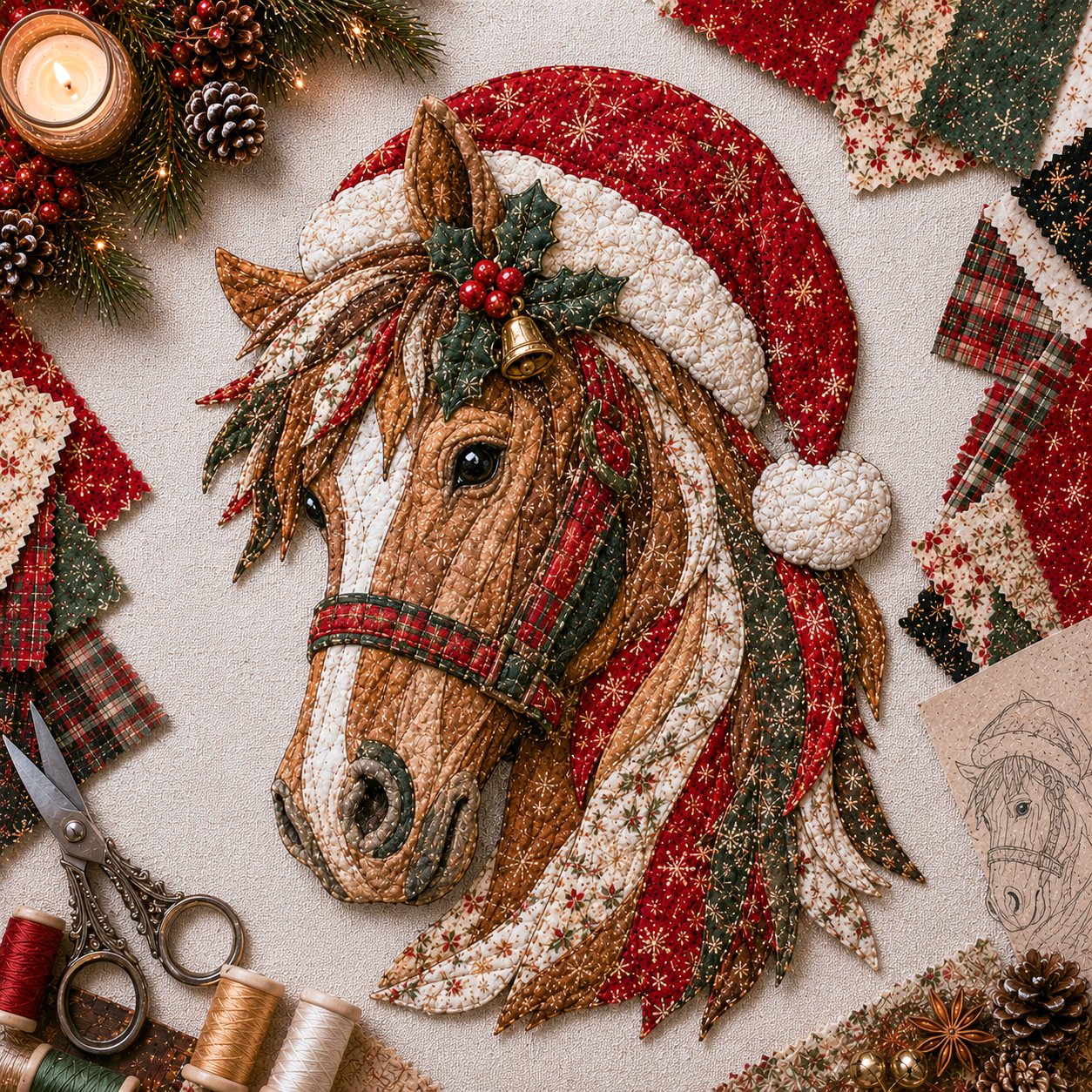 💥🏆Christmas Patchwork Fabric DIY Decor Kit