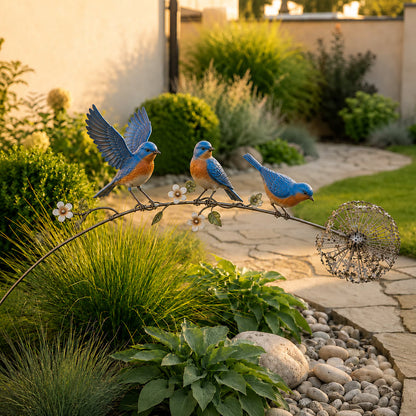 🕊️ Kinetic Robin Garden Stake – Memorial Wind Sculpture for Outdoor Decor
