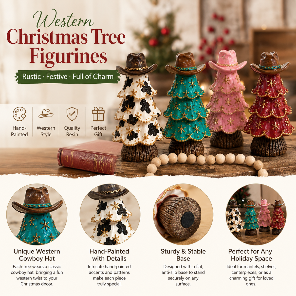 Western Cowboy Christmas Tree Figurines