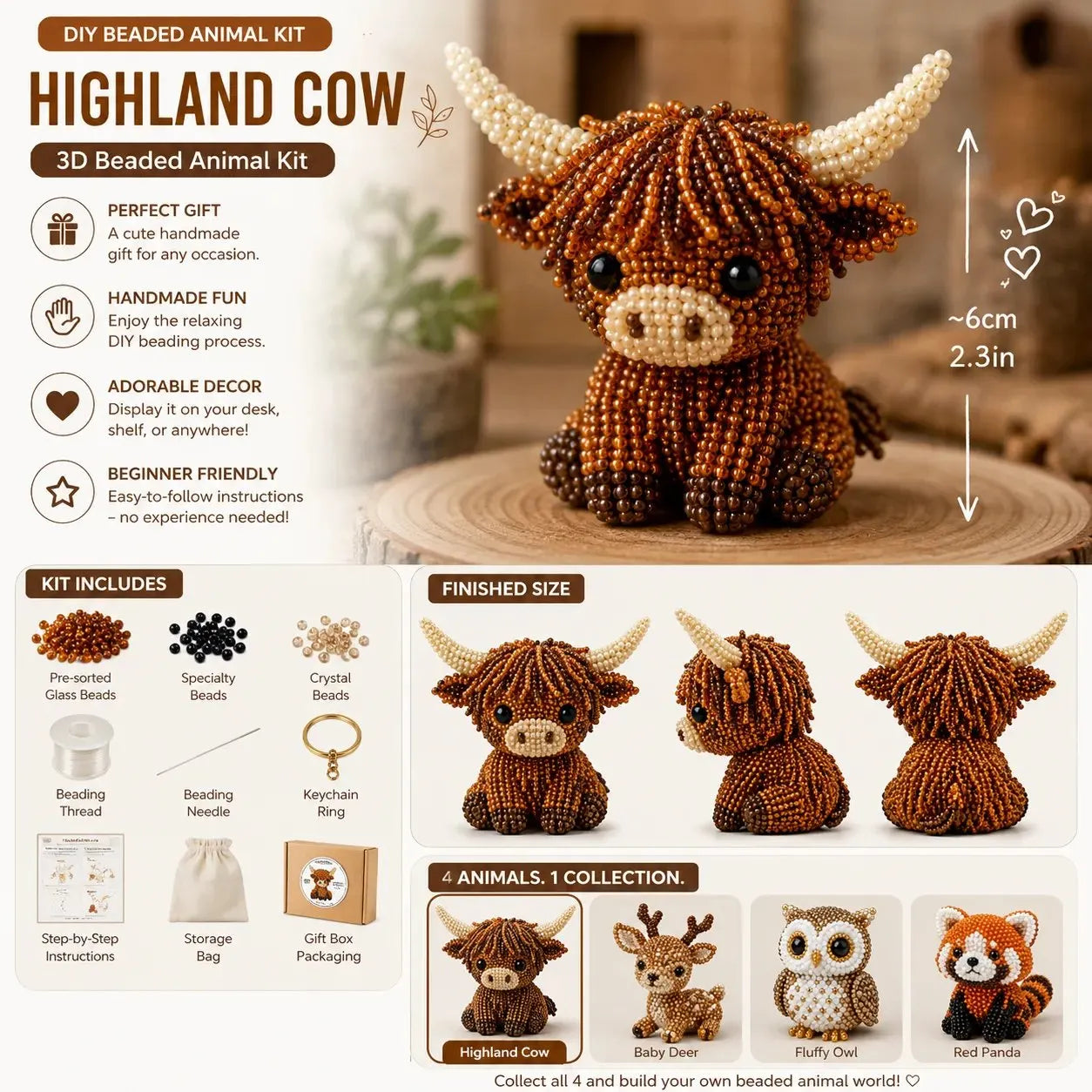 🧵✨ Petite 3D Beaded Animal Craft Kit