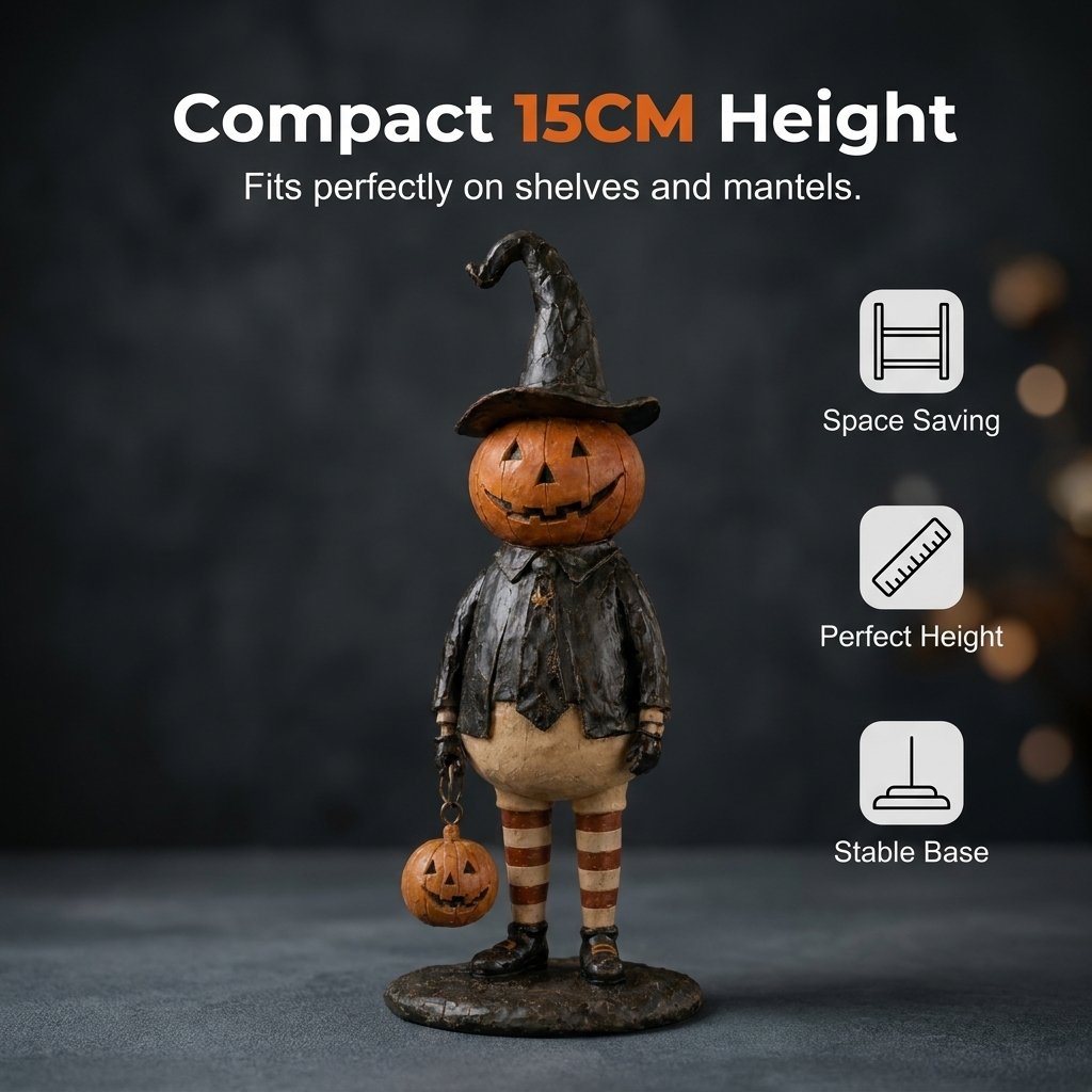 🎃 Pumpkin Witch Lantern Halloween Statue