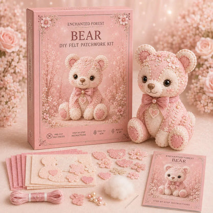 💗Pink Woodland Friends DIY Felt Sewing Kit – Make Your Own Cute Animal