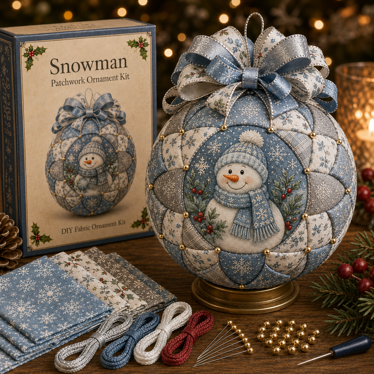 🥰Vintage Christmas Patchwork Ornament DIY Kit