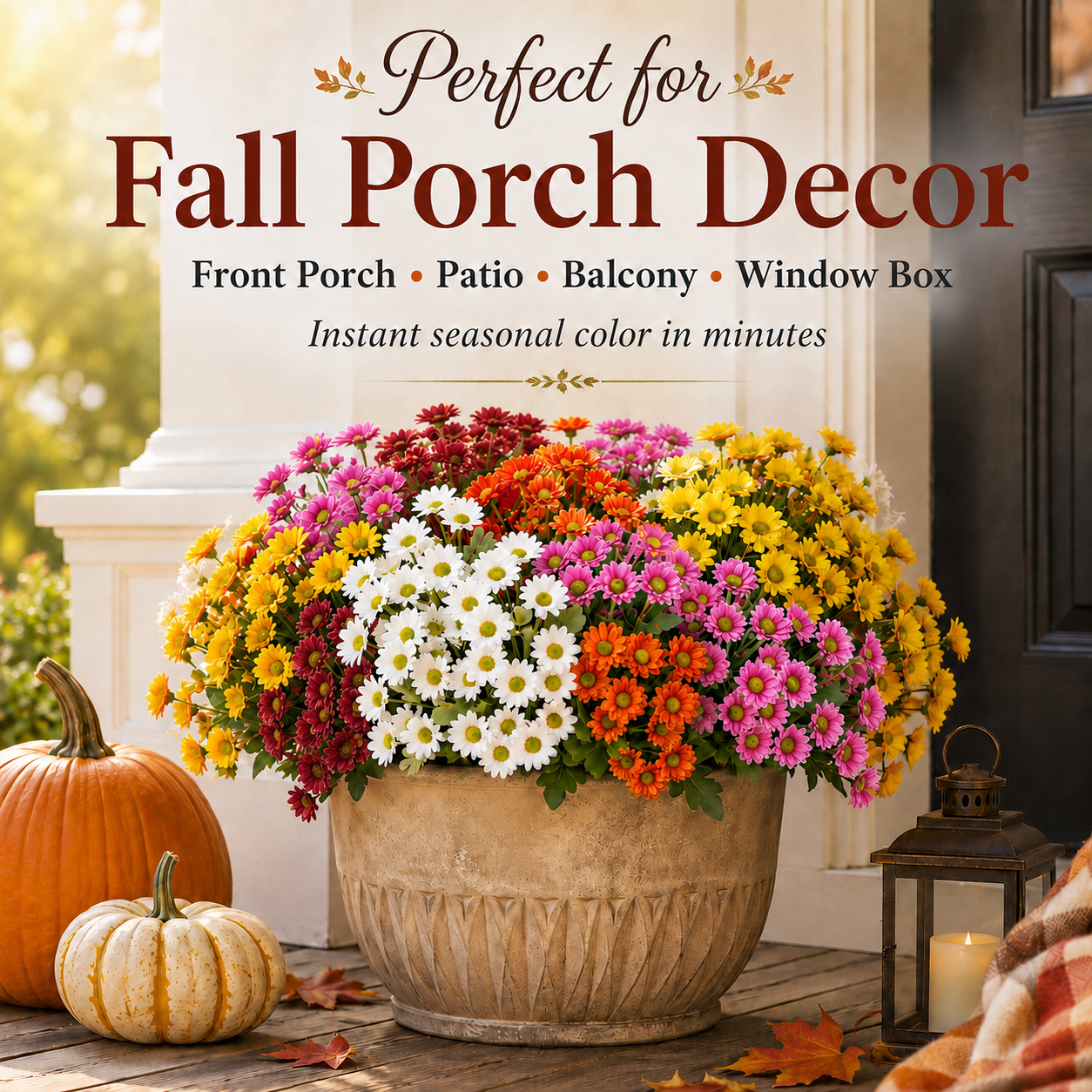 Outdoor Faux Mum Flower Bundles