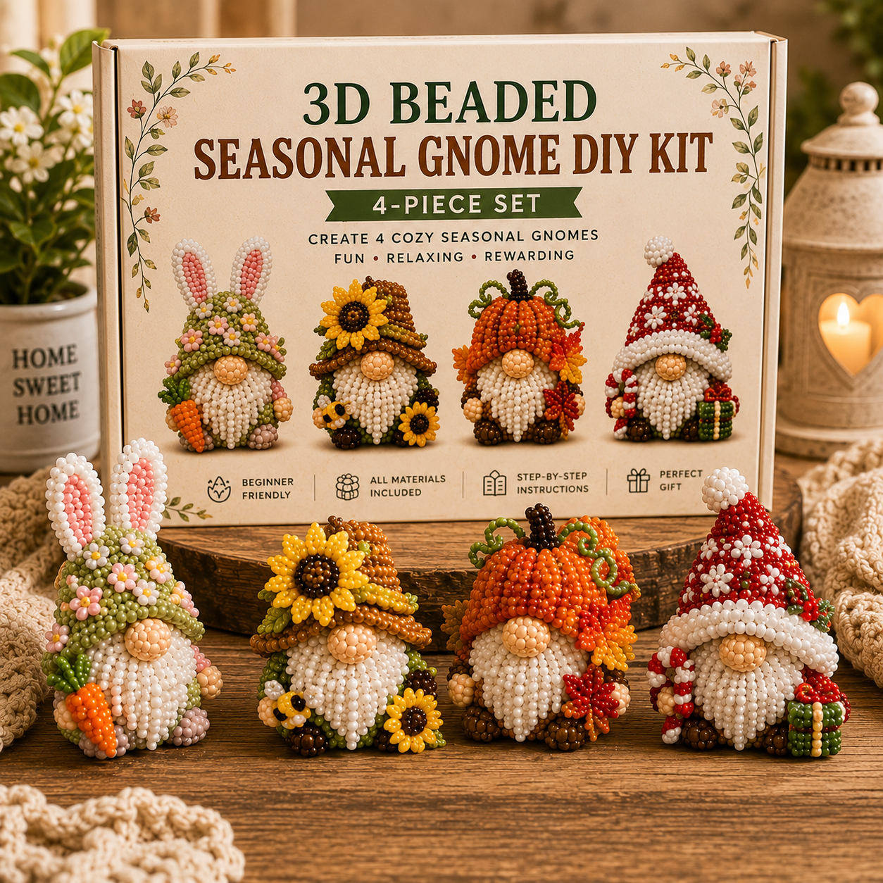 3D Beaded Gnome DIY Kit