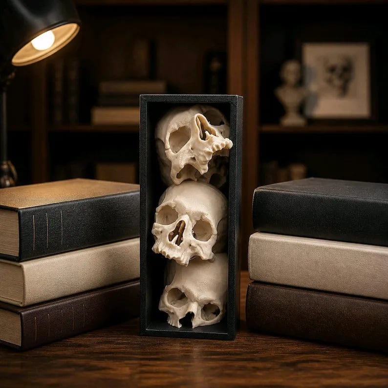 💀Pile of Skulls Book nook📚Turn an Empty Shelf Into a Dark Masterpiece