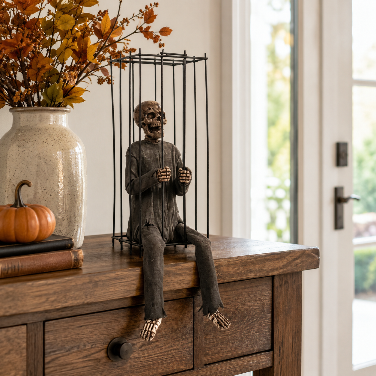 💀The Forgotten Prisoner Caged Skeleton Shelf Sitter