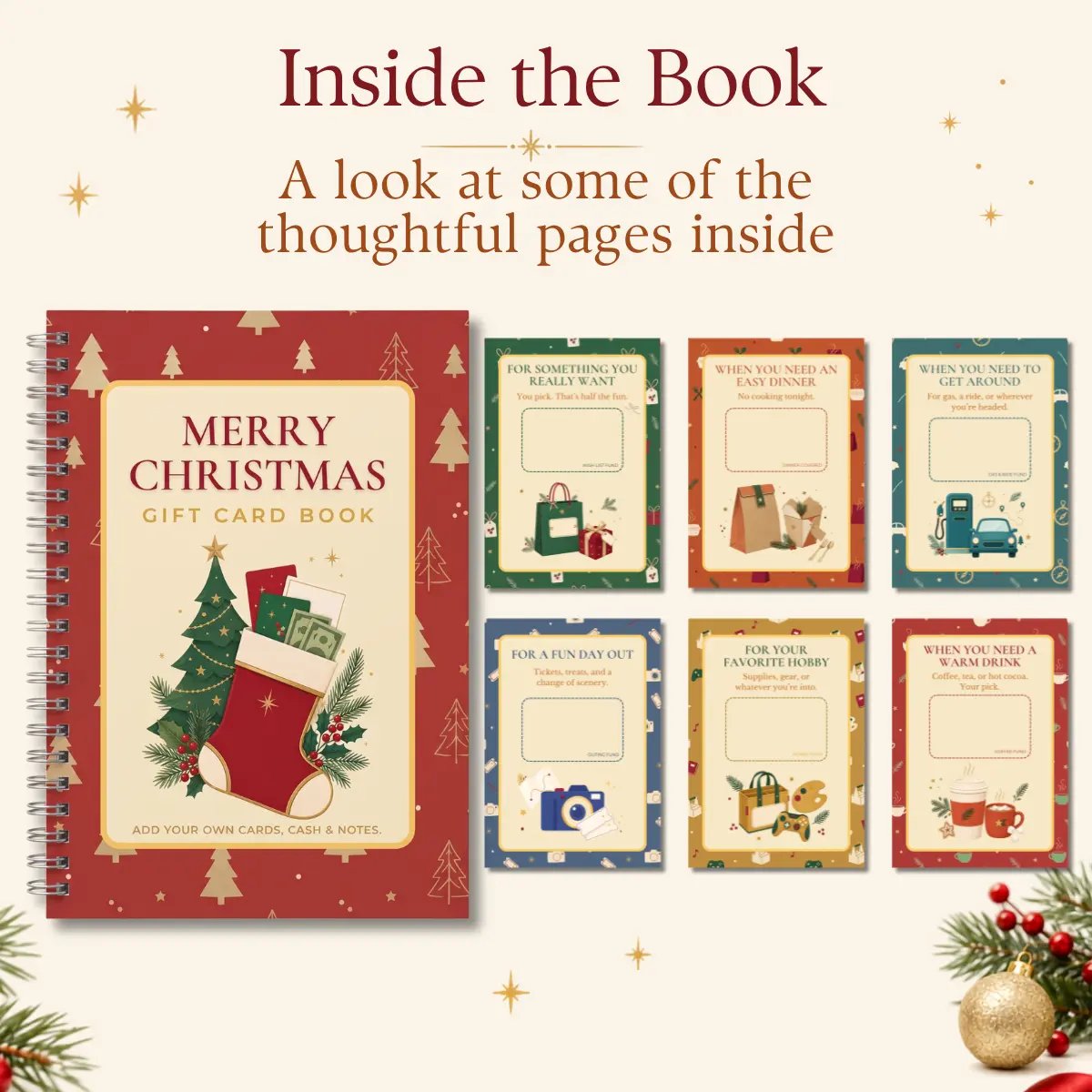🎁🎅🏼Christmas Gift Card Memory Book – 14 Festive Pages, Built to Last