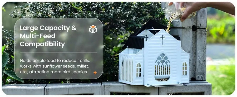 🔥Last Day 49% OFF-✝️Church-Shaped Metal Solar Bird Feeder(✨Same as in the video)