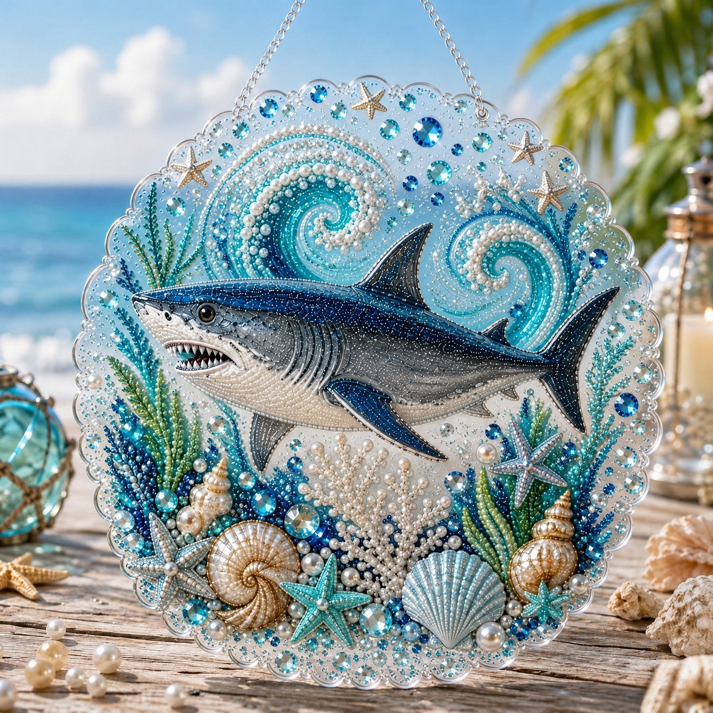 🌊✨Ocean Pearl Art DIY Hanging Ornament Kit | Relaxing DIY Craft to Create Stunning Coastal Artwork(📦Buy 2 Free Shipping)