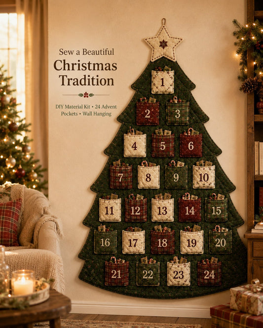 🔥Last Day 49% OFF - 🎄✨DIY 24-Pocket Fabric Christmas Advent Tree Kit