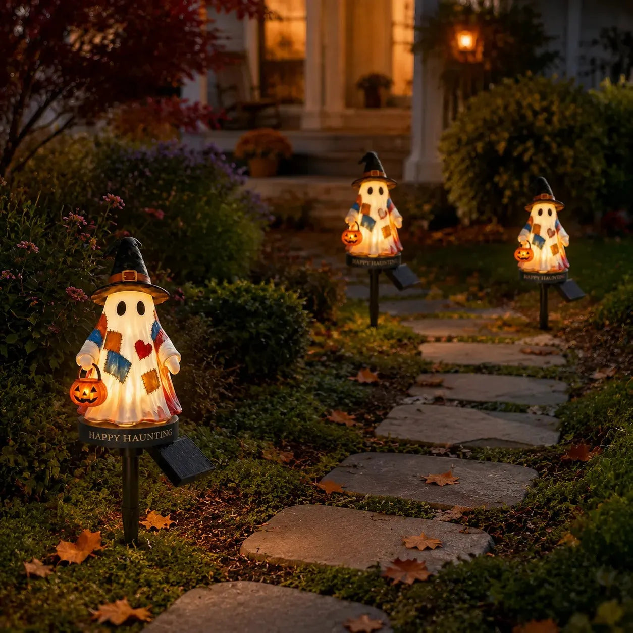 👻 Solar Halloween Ghost Garden Stake