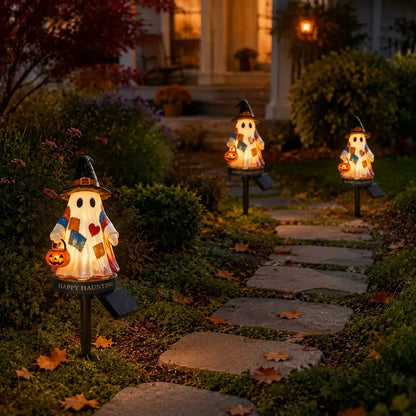 👻 Solar Halloween Ghost Garden Stake