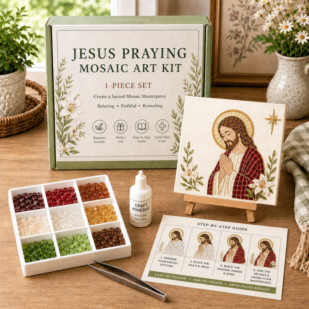 🕊️✝️DIY Christian Sea Glass Art Kit🎁 Meaningful Handmade Gift – Perfect for mothers