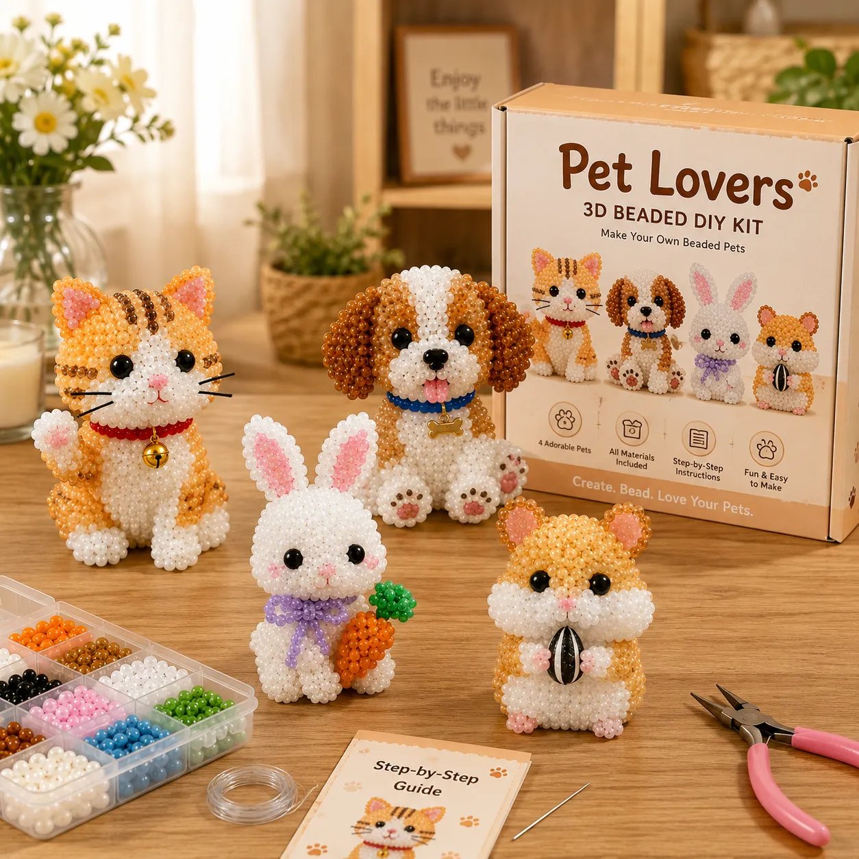🧵✨ Petite 3D Beaded Animal Craft Kit