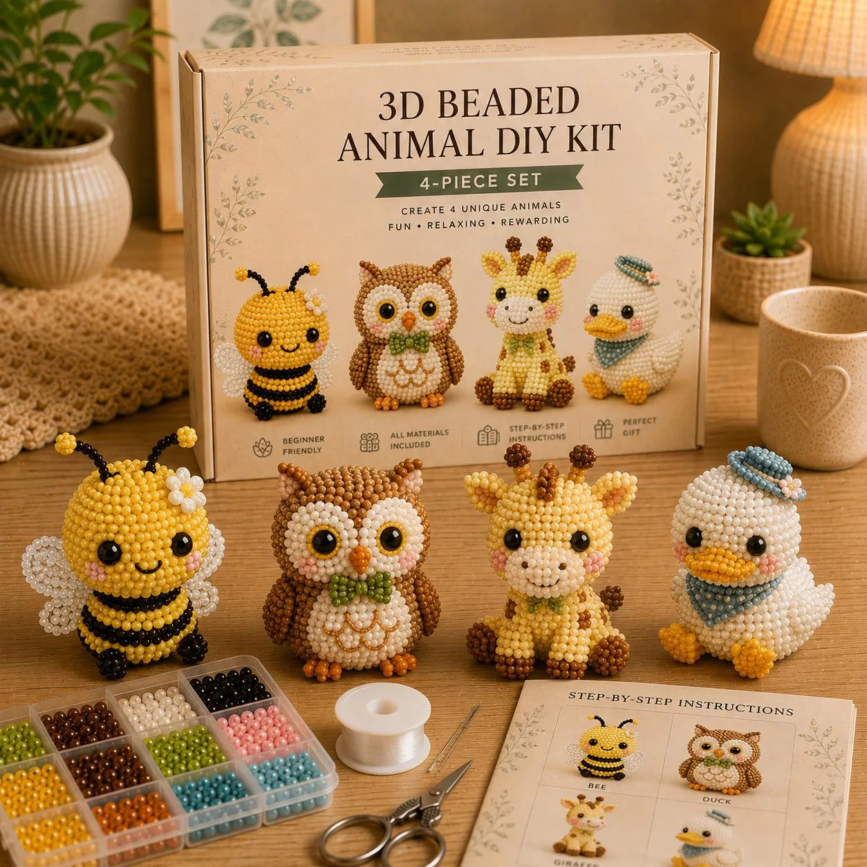 🔥Last Day 50% OFF🧵✨ Tiny 3D Beaded Animal DIY Kit