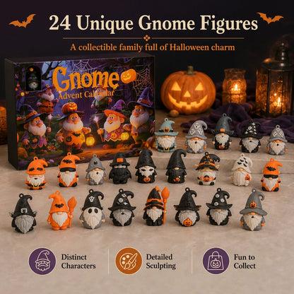 🎁24 unique mini gnomes to collect🎃24 Days of Halloween Gnome Surprise Figures Advent Calendar Box