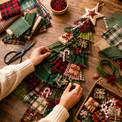 🎄 Christmas Patchwork Tree Door Hanging DIY Kit