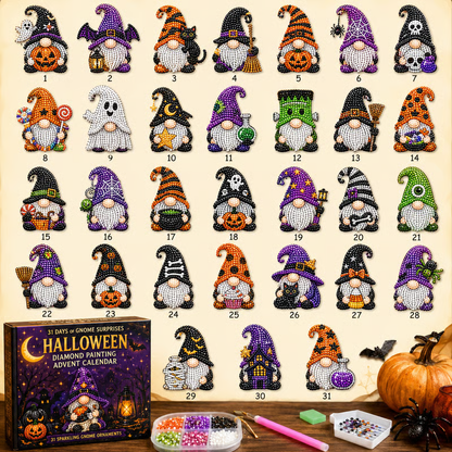 🎃✨ 31 Days of Gnome Surprises Halloween Diamond Painting Advent Calendar