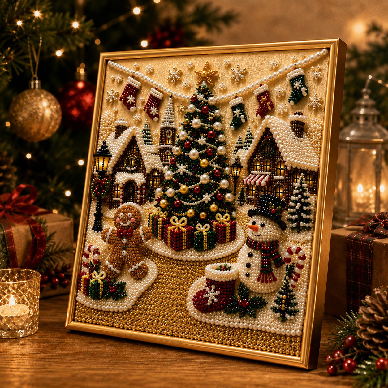 🎄🎅 Premium 3D Pearl Christmas Wall Art Kit