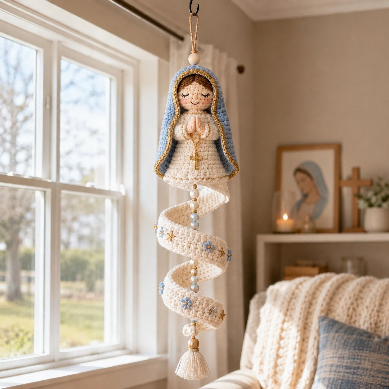 🔥 LAST DAY: 50% OFF – ✨ DIY crochet kit for a spiral Madonna pendant – create your own heavenly keepsake 🙏🧶