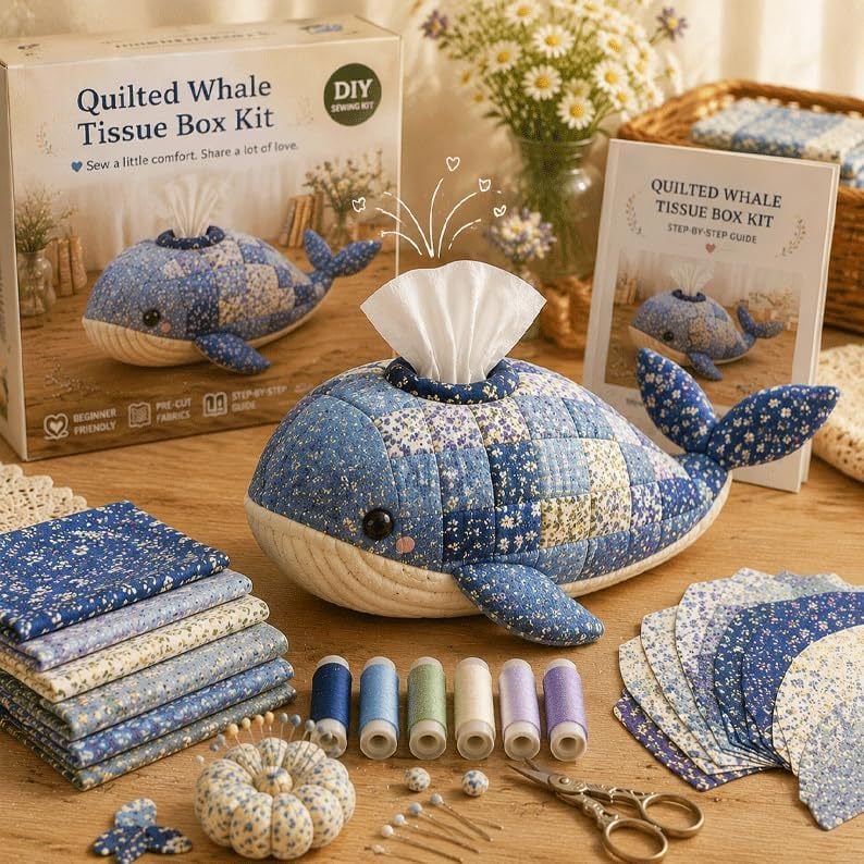 🌟 Crafty Critters DIY Tissue Box Kit – Fun Animal & Ocean Friends!