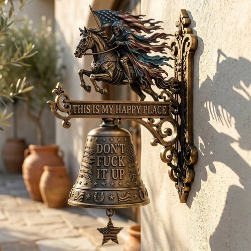 "This Is My Happy Place Don't Fcuk It Up" – USA 250th Anniversary Patriotic Rider Wall Bell