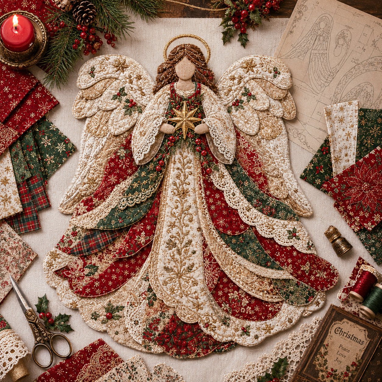 💥🏆Christmas Patchwork Fabric DIY Decor Kit