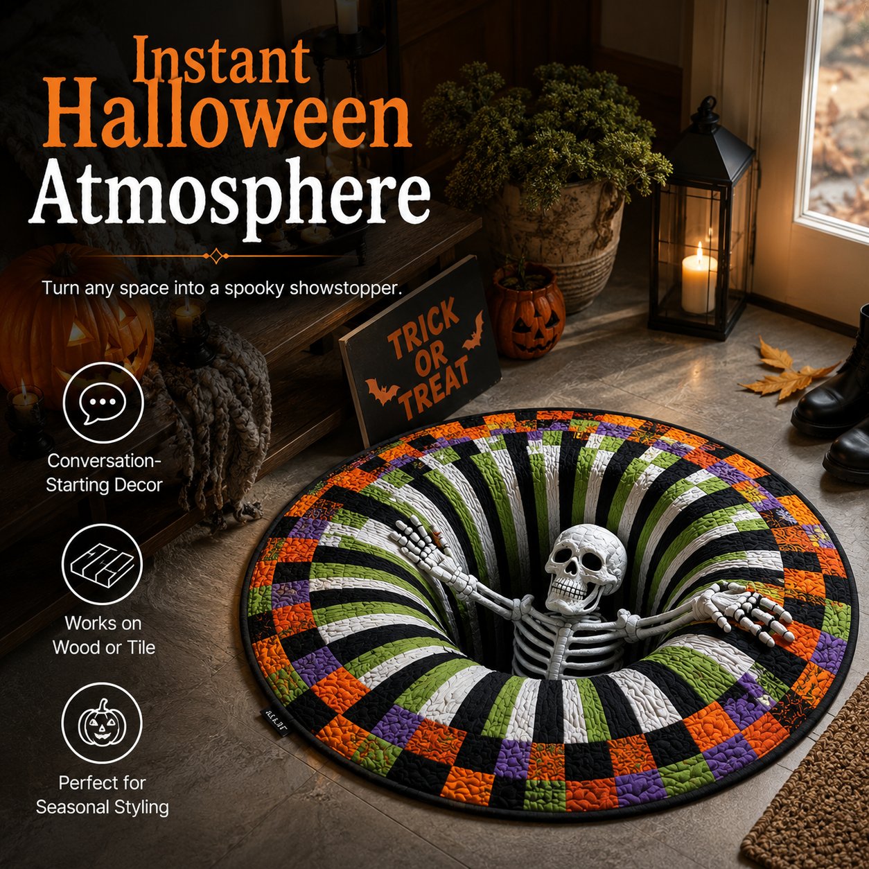 💀 Step Into the Scare — Turn Your Floor into a 3D Halloween Trap! 🎃