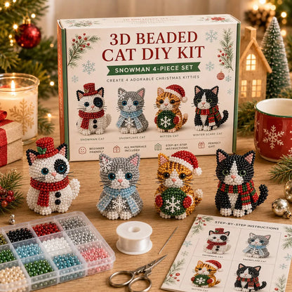 🐱✨ Create Your Own 3D Beaded Christmas Cats | Beginner-Friendly DIY Kit🎁Buy 2 | FREE Shipping