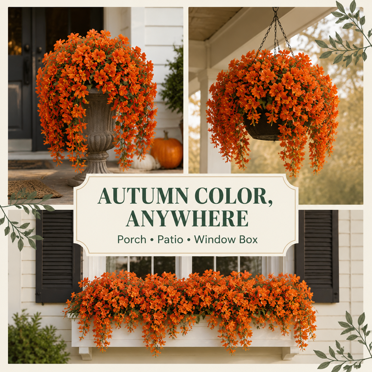 Artificial Hanging Flowers Plants for Outdoors Decor
