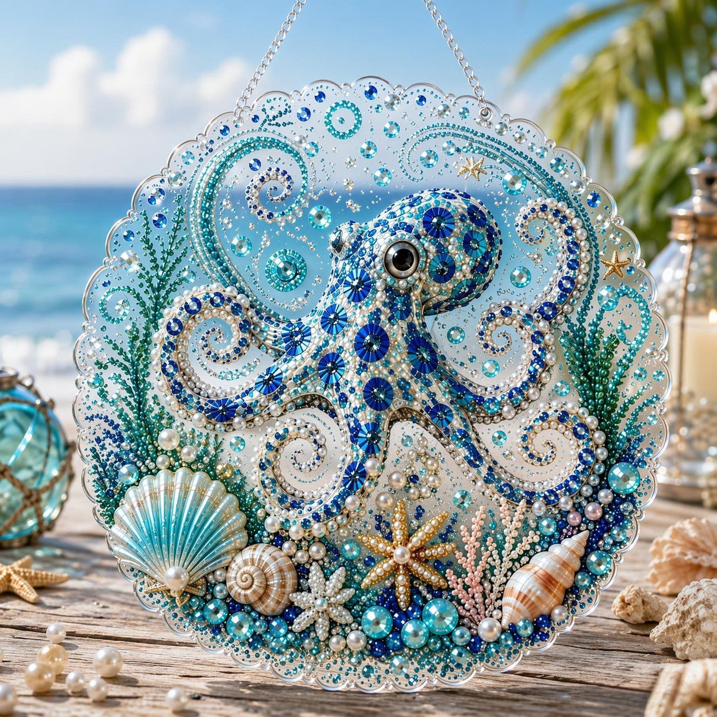 🌊✨Ocean Pearl Art DIY Hanging Ornament Kit | Relaxing DIY Craft to Create Stunning Coastal Artwork(📦Buy 2 Free Shipping)