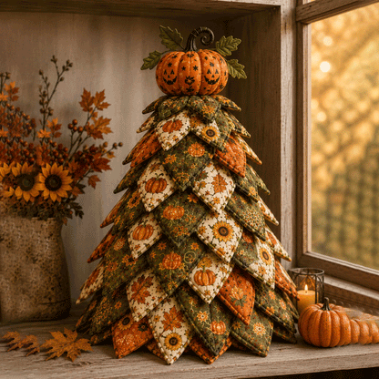 🎃DIY Halloween Quilted Fabric Tree Kit🧵(Must be assembled by hand)