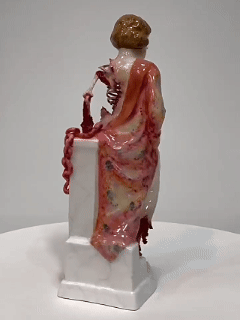 🏺✨ Broken Ladies Ceramic Art Figure – Handcrafted Mixed Media Sculpture
