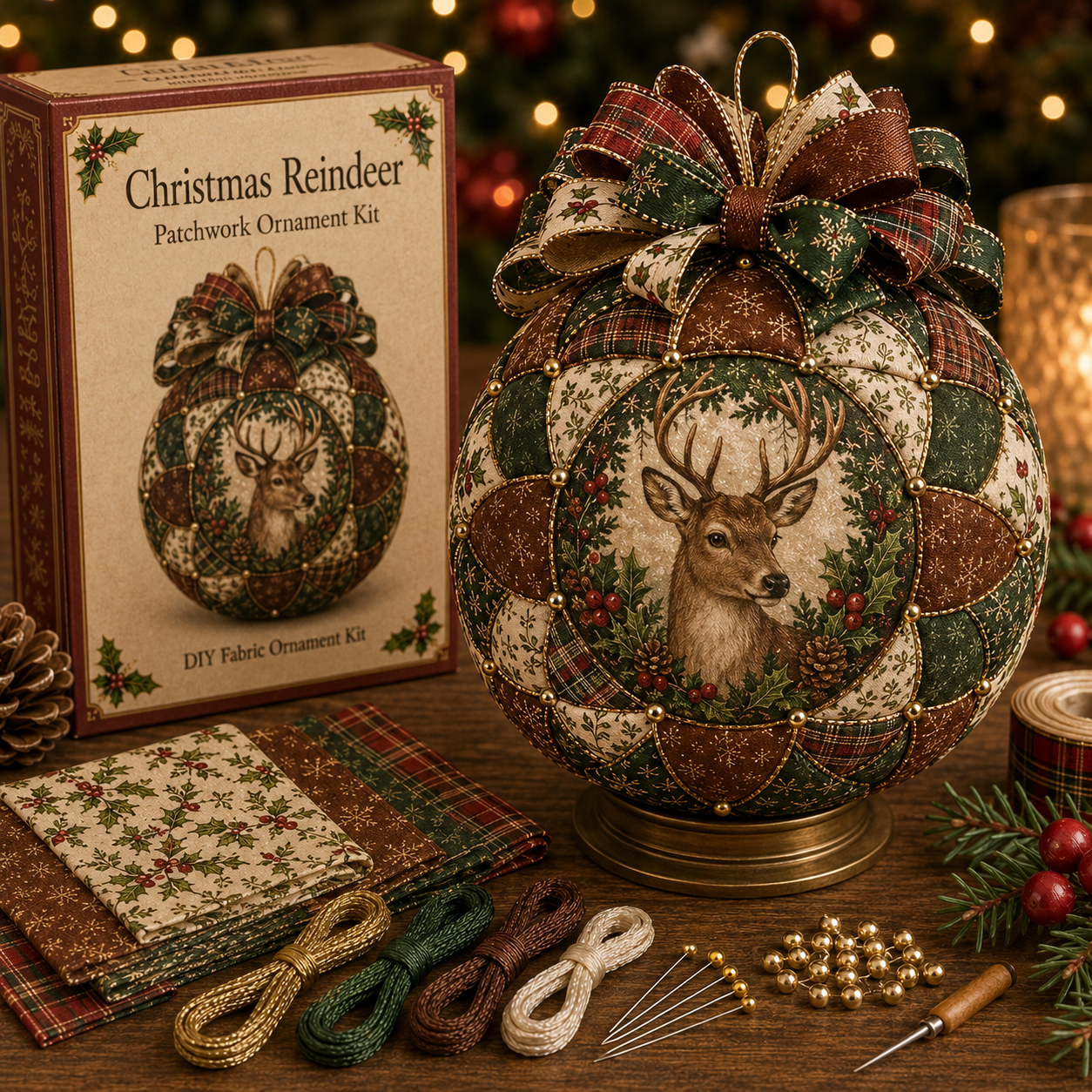 🥰Vintage Christmas Patchwork Ornament DIY Kit
