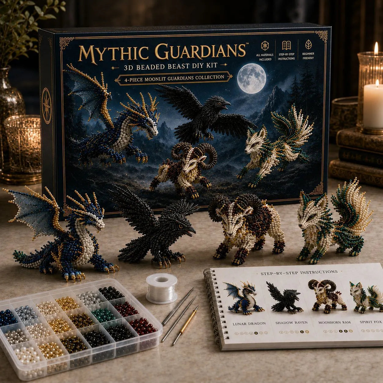 Enchanted 3D Beaded Animal DIY Family Craft Kit