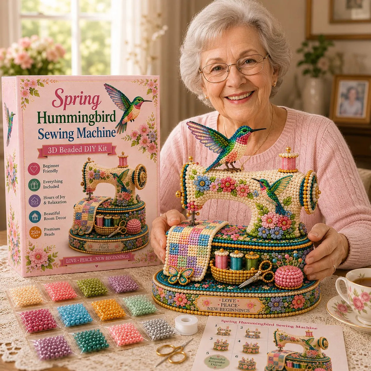 🌸Spring Hummingbird Sewing Machine 💗 3D Spring Limited Keepsake Edition