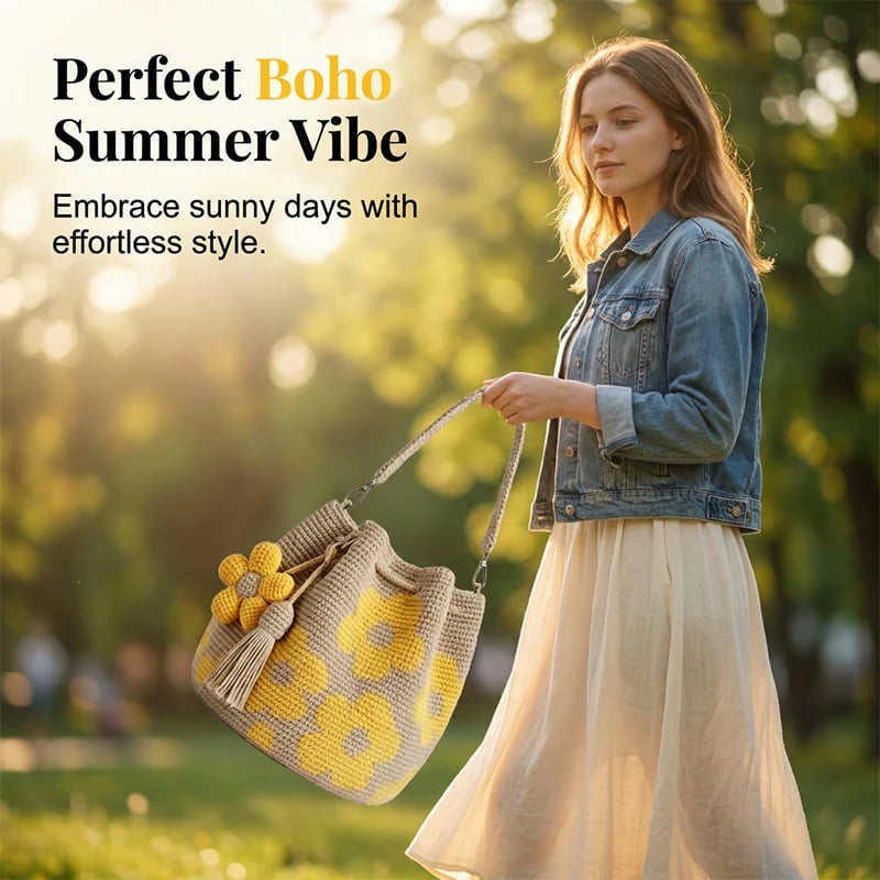🌸🌻Crochet Bucket Bag for Women——One tote. Endless summer vibes.🌼